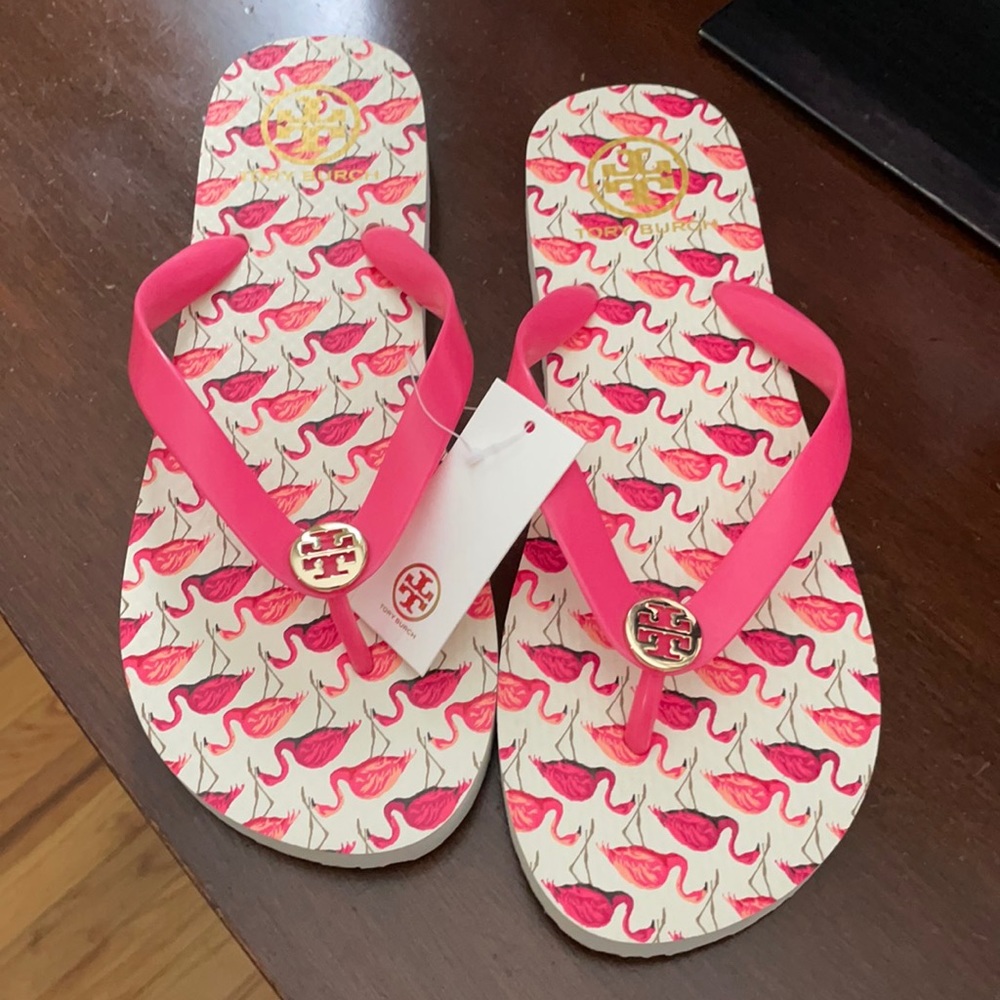 Tory Burch Flamingo Flip Flops NWT Size 9